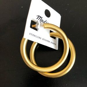 Brand new Madewell medium gold hoops